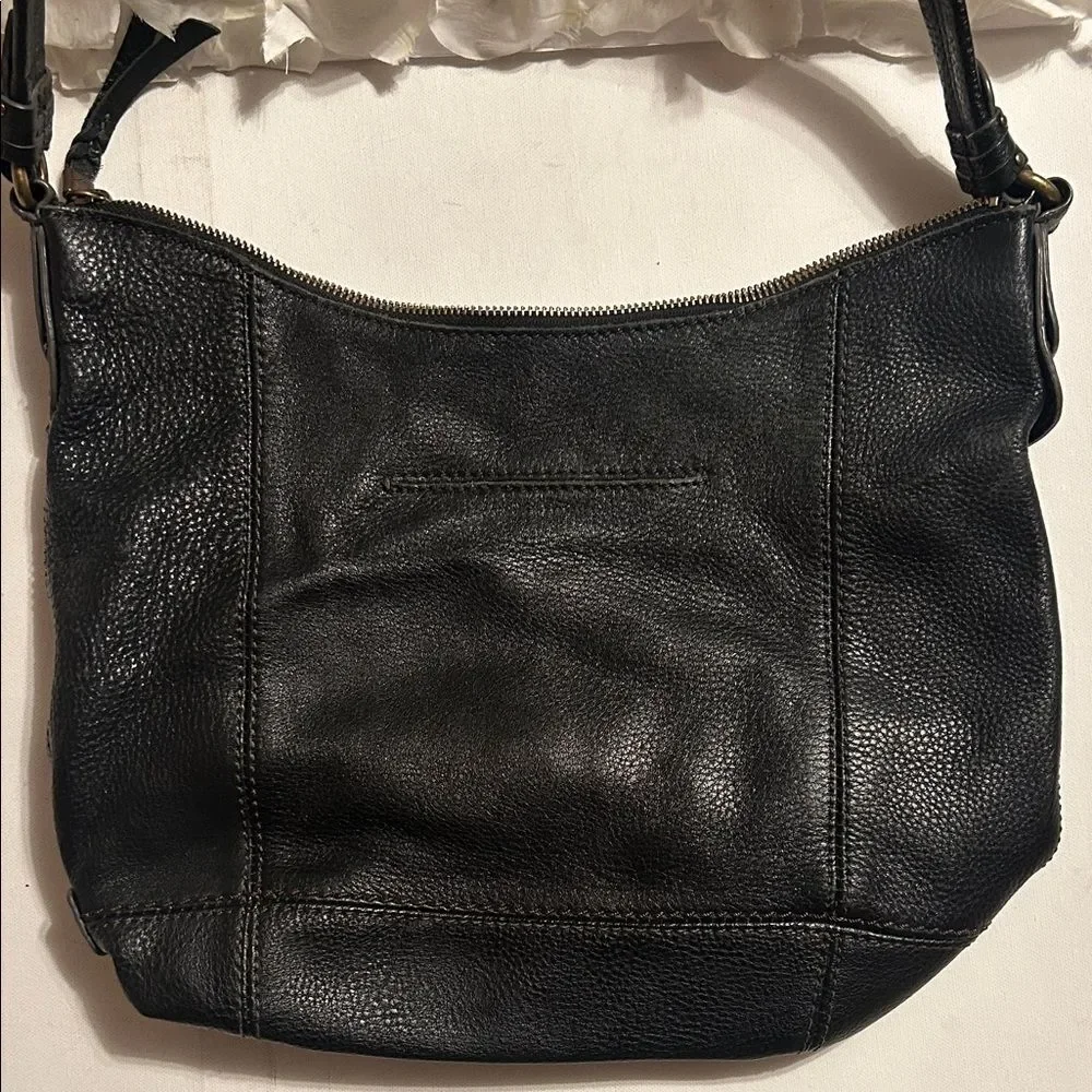 The Sak Black Textured Leather Hobo Bag
